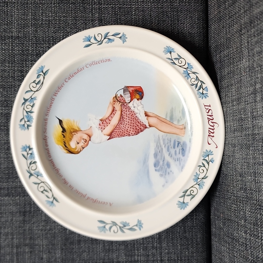 1984 August Sarah Stilwell Weber Calendar Series Collection Plate